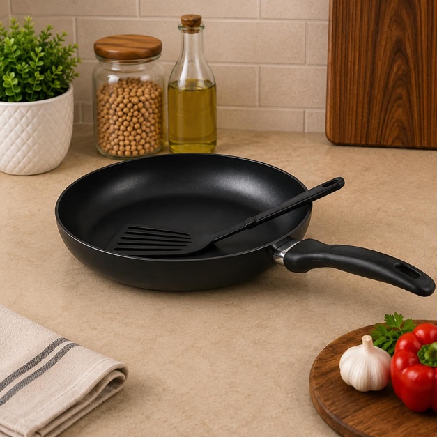 MITSHU NON-STICK FRY PAN WITH SPACTULA 24CM