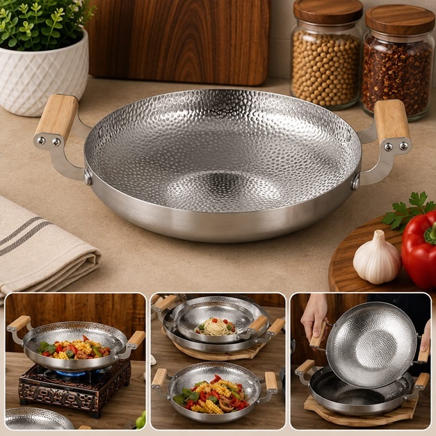 STAINLESS STEEL DEEP KADAI 24CM
