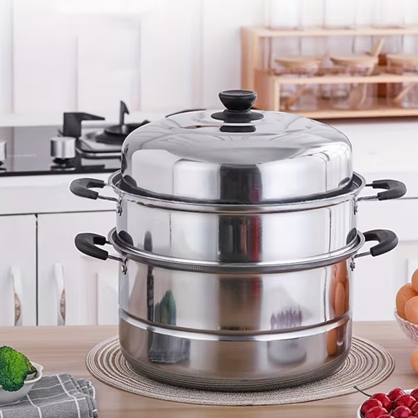 100% HIGH QUALITY STAINLESS STEEL MULTIFUNCTIONAL STEAMER 40 CM