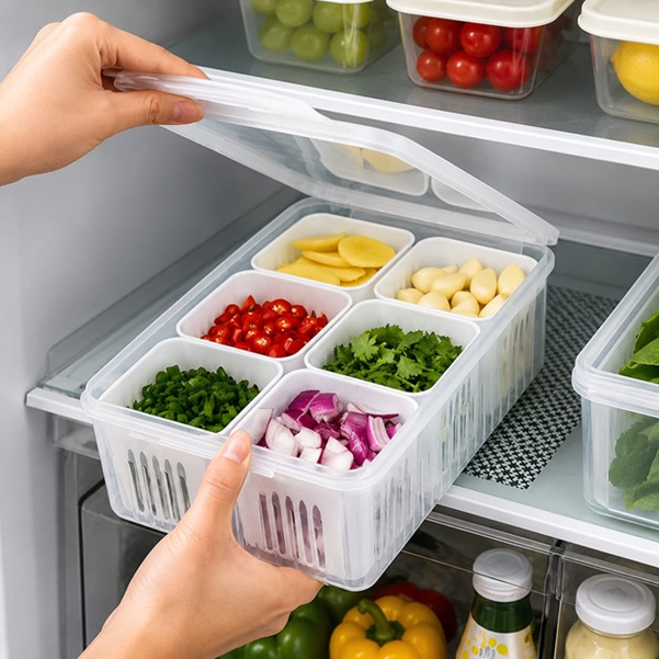 6 GRID REFRIGERATOR STORAGE BOX