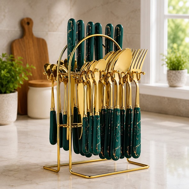 24 PCS STAINLESS STEEL CUTLERY SET