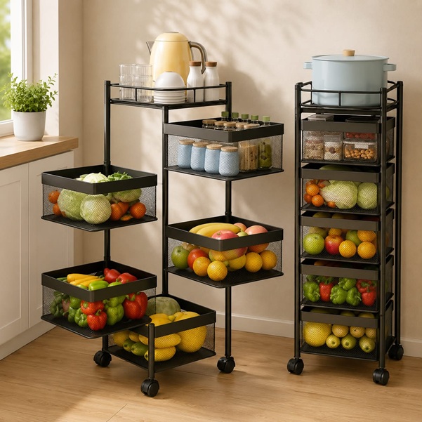 5 TIER KITCHEN STORAGE RACK - SQUARE