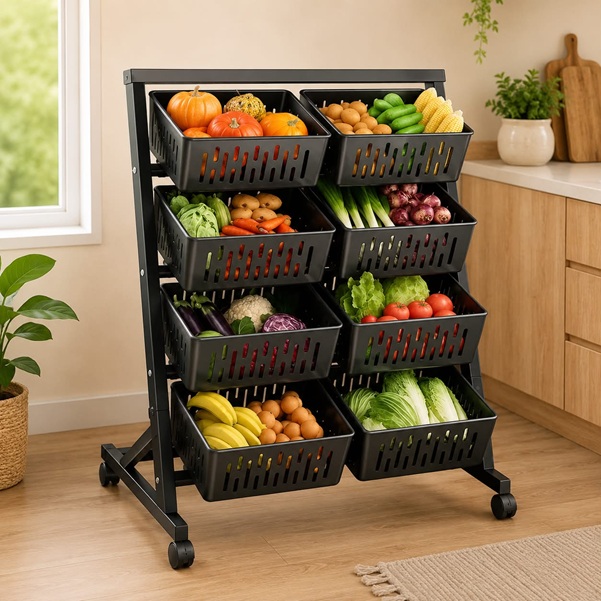FRUIT & VEGETABLE METAL STORAGE RACK