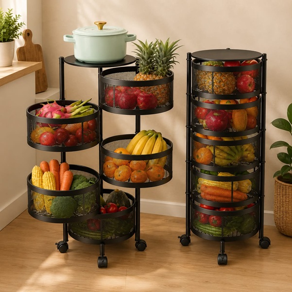 5 TIER KITCHEN STORAGE RACK - ROUND